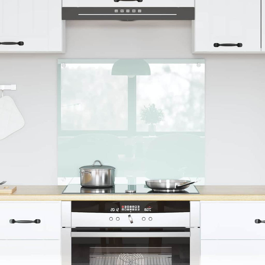 Keuken Achterwand Wit 70 x 60 x 0.8 cm gehard glas