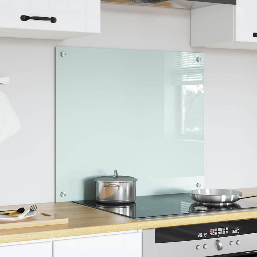Keuken Achterwand Wit 70 x 60 x 0.8 cm gehard glas