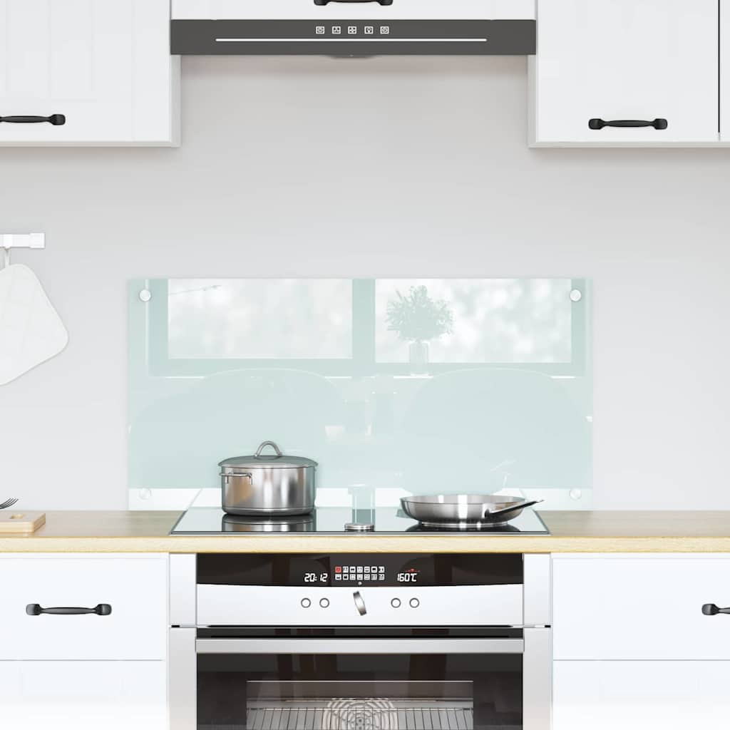 Keuken Achterwand Wit 80 x 40 x 0.8 cm gehard glas