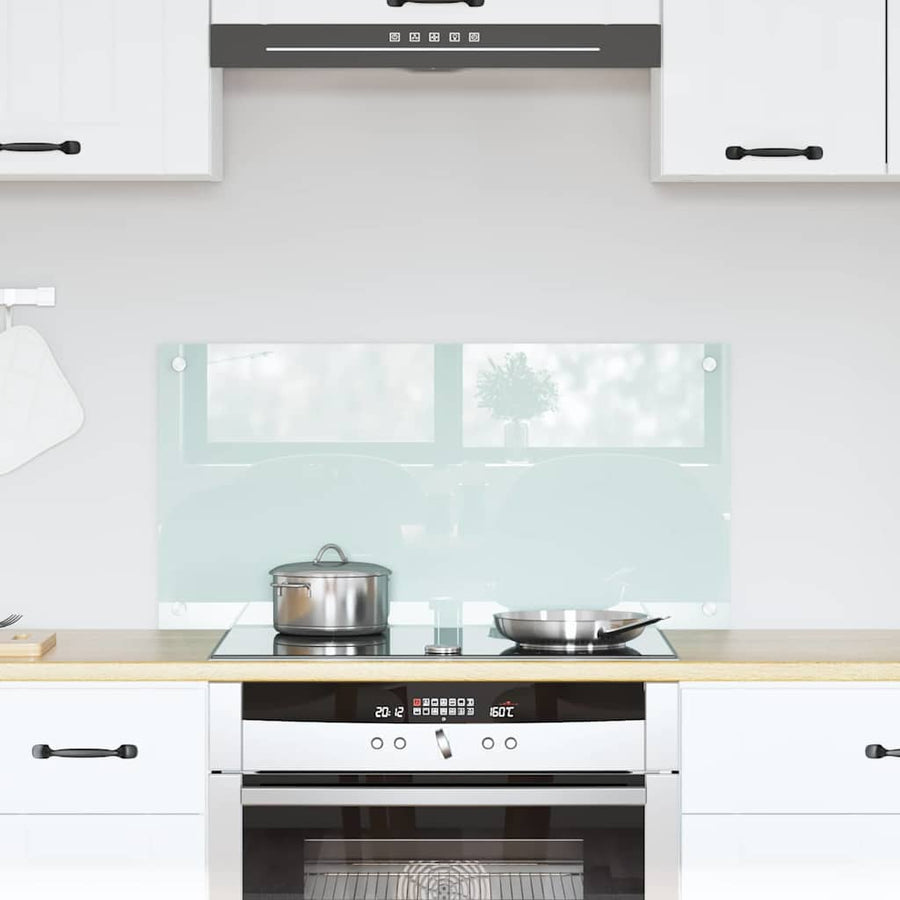 Keuken Achterwand Wit 80 x 40 x 0.8 cm gehard glas