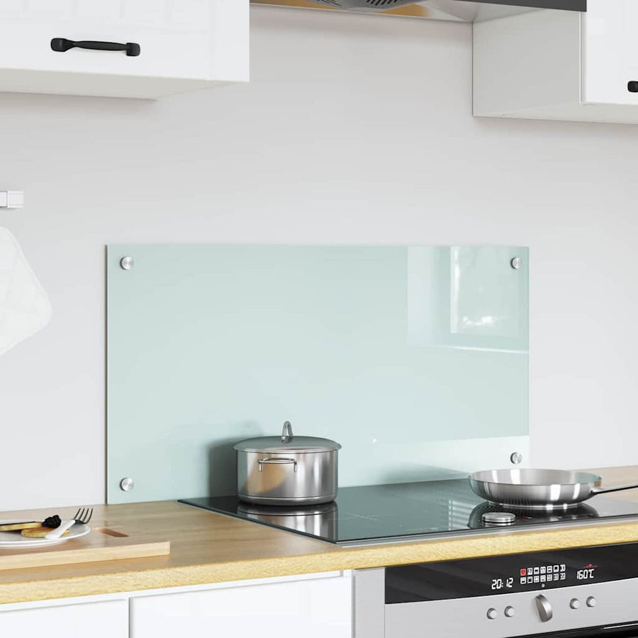 Keuken Achterwand Wit 80 x 40 x 0.8 cm gehard glas