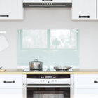 Kitchen Splashback White 80 x 50 cm Tempered Glass