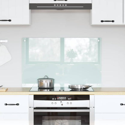 Keuken Achterwand Wit 80 x 50 x 0.8 cm gehard glas