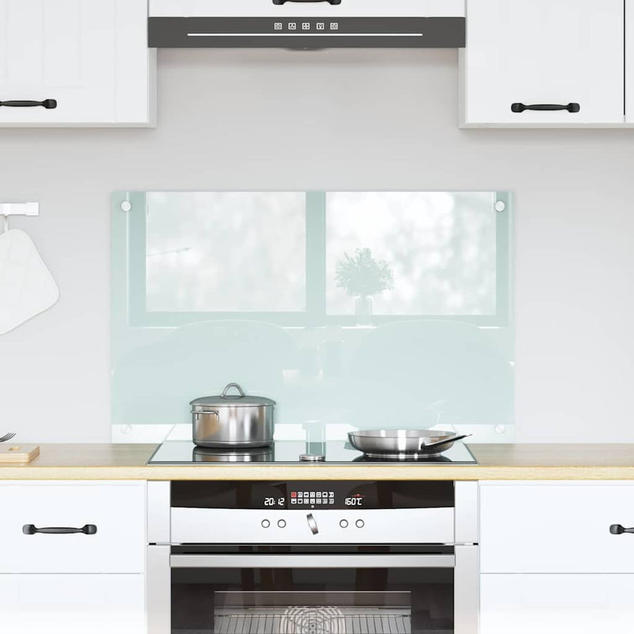 Keuken Achterwand Wit 80 x 50 x 0.8 cm gehard glas