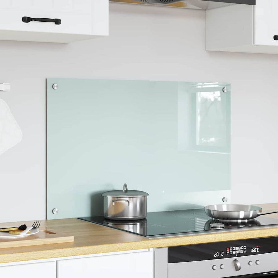 Keuken Achterwand Wit 80 x 50 x 0.8 cm gehard glas