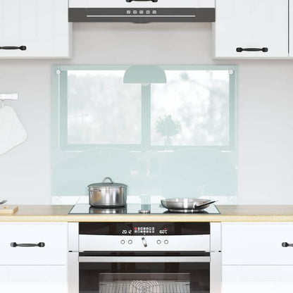 Keuken Achterwand Wit 80 x 60 x 0.8 cm gehard glas