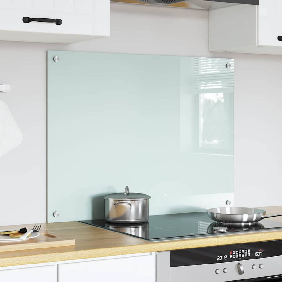 Keuken Achterwand Wit 80 x 60 x 0.8 cm gehard glas