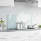 White Kitchen Splashback 90 x 40 cm Toughened Glass
