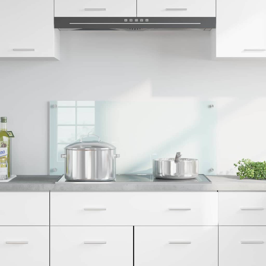 Keuken Achterwand Wit 90 x 40 x 0,8 cm gehard glas