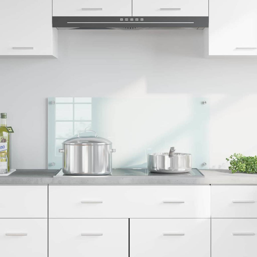 Keuken Achterwand Wit 90 x 40 x 0,8 cm gehard glas