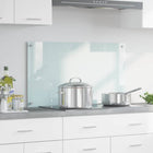 Kitchen Splashback White 90 x 50 cm tempered glass