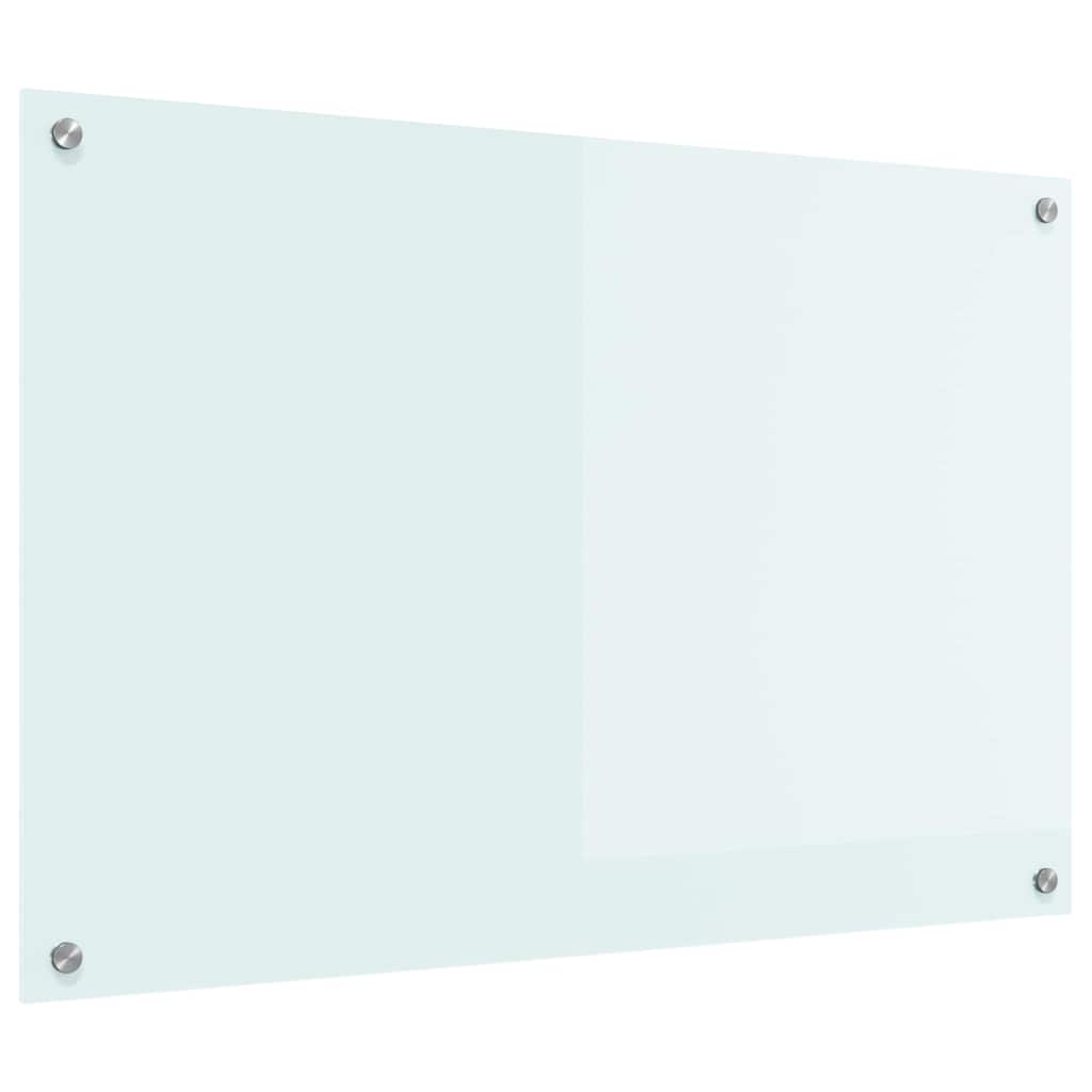 Keuken Achterwand Wit 90 x 60 x 0.8 cm gehard glas