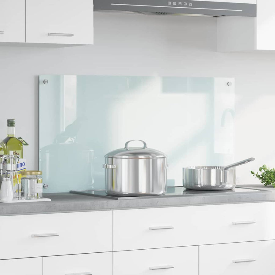 Keuken Achterwand Wit 100 x 50 x 0,8 cm gehard glas