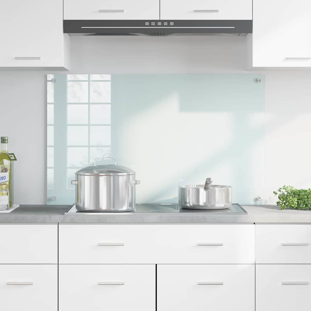 Keuken Achterwand Wit 100 x 60 x 0,8 cm gehard glas