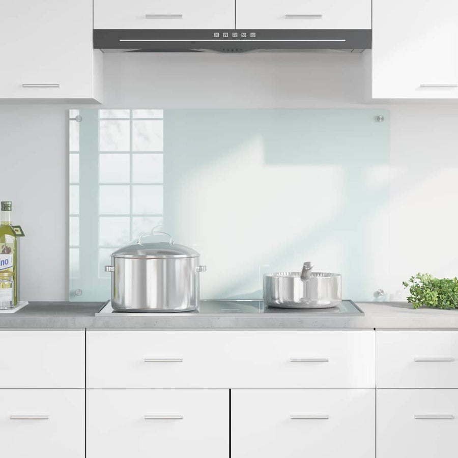 Keuken Achterwand Wit 100 x 60 x 0,8 cm gehard glas