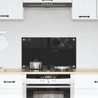 Keuken achterwand 70x40 cm gehard glas zwart