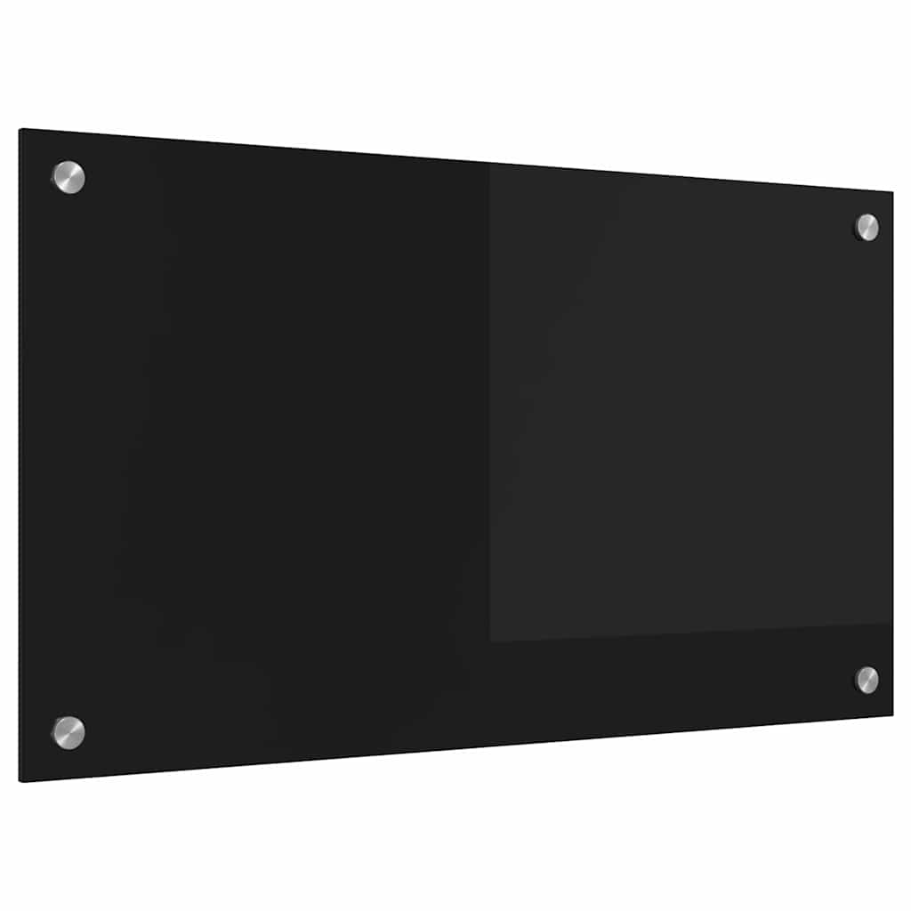 Keuken Achterwand Zwart 70 x 40 x 0,8 cm gehard glas