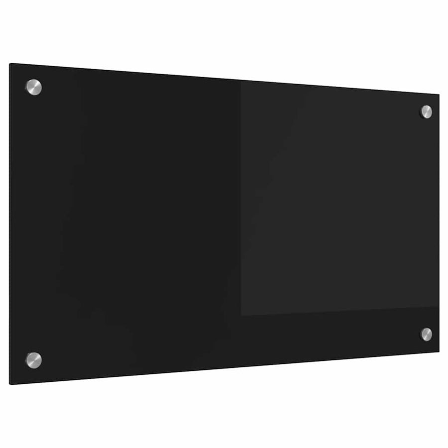 Keuken Achterwand Zwart 70 x 40 x 0,8 cm gehard glas