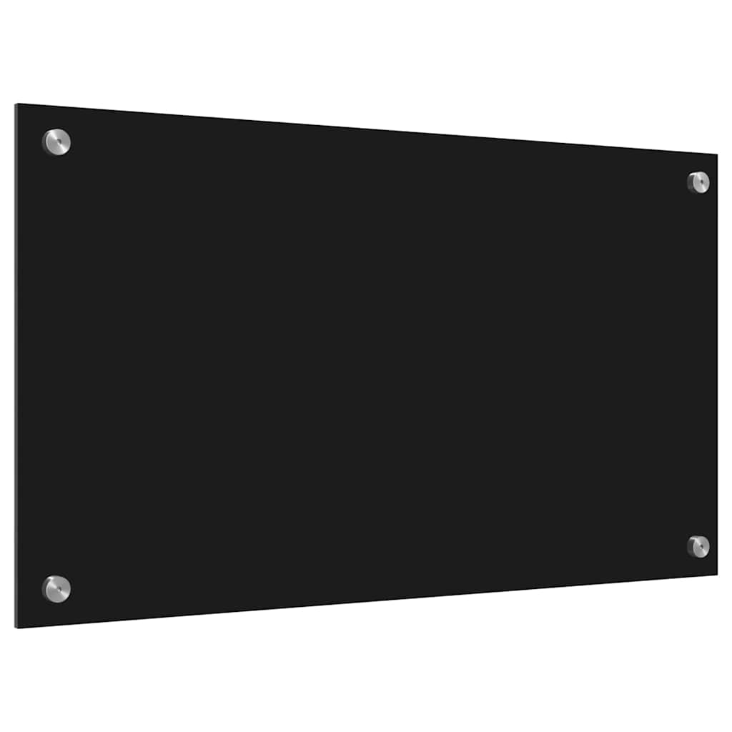Keuken Achterwand Zwart 70 x 40 x 0,8 cm gehard glas