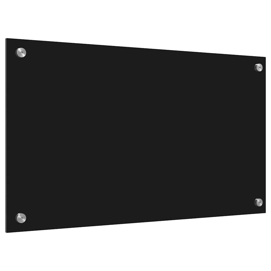 Keuken Achterwand Zwart 70 x 40 x 0,8 cm gehard glas