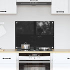 Keukenachterwand 70x50 cm gehard glas zwart