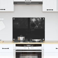 Keuken Achterwand Zwart 70 x 50 x 0.8 cm gehard glas