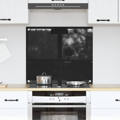 Keuken Achterwand Zwart 70 x 60 x 0.8 cm gehard glas