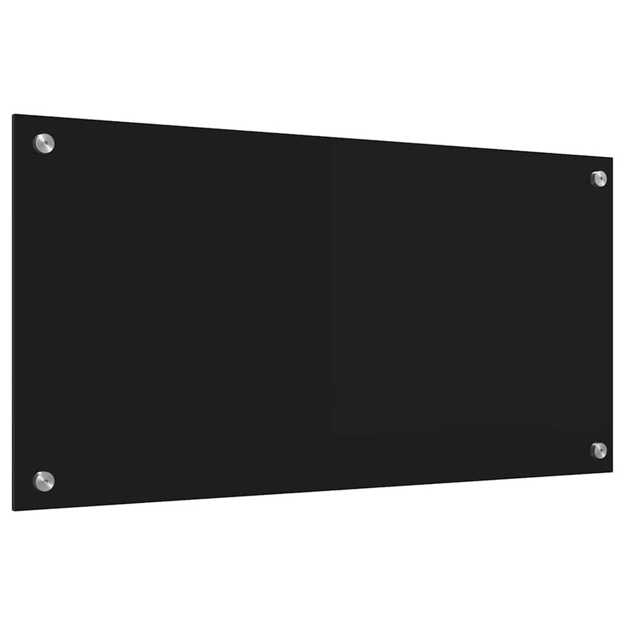 Keuken Achterwand Zwart 80 x 40 x 0.8 cm gehard glas