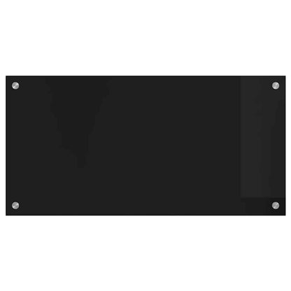 Keuken Achterwand Zwart 80 x 40 x 0.8 cm gehard glas