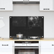 Keuken Achterwand Zwart 80 x 50 x 0.8 cm gehard glas