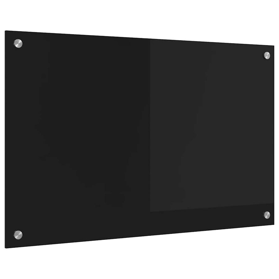 Keuken Achterwand Zwart 80 x 50 x 0.8 cm gehard glas