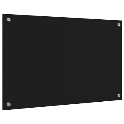 Keuken Achterwand Zwart 80 x 50 x 0.8 cm gehard glas