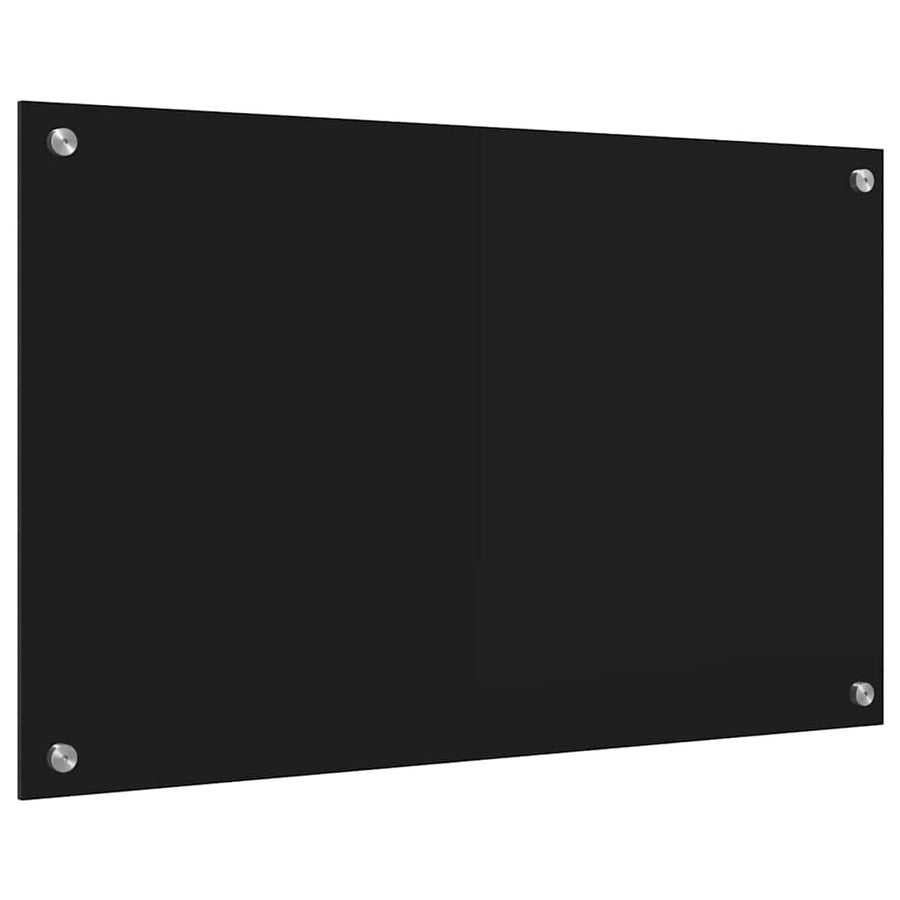 Keuken Achterwand Zwart 80 x 50 x 0.8 cm gehard glas