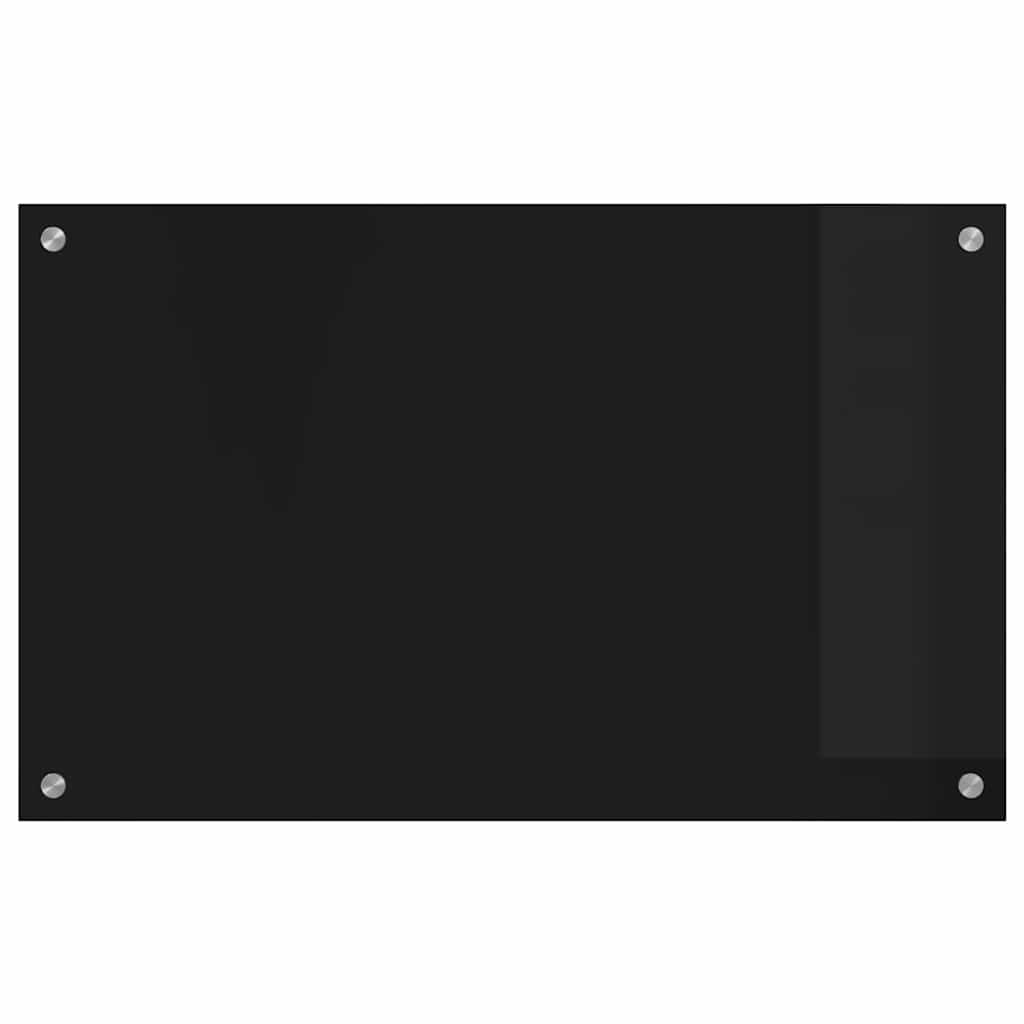 Keuken Achterwand Zwart 80 x 50 x 0.8 cm gehard glas