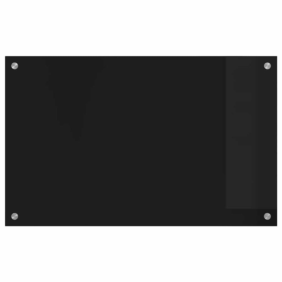 Keuken Achterwand Zwart 80 x 50 x 0.8 cm gehard glas