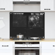 Keukenachterwand 80x60 cm gehard glas zwart