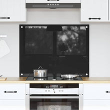 Keuken Achterwand Zwart 80 x 60 x 0.8 cm gehard glas