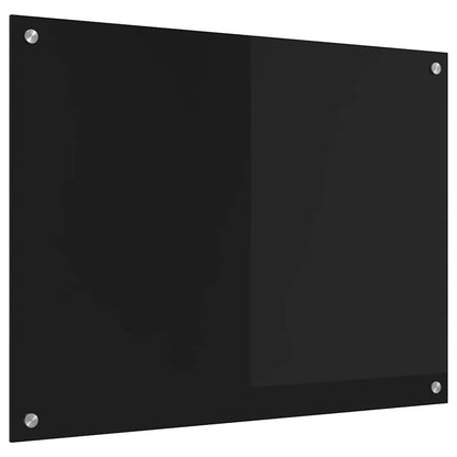 Keuken Achterwand Zwart 80 x 60 x 0.8 cm gehard glas