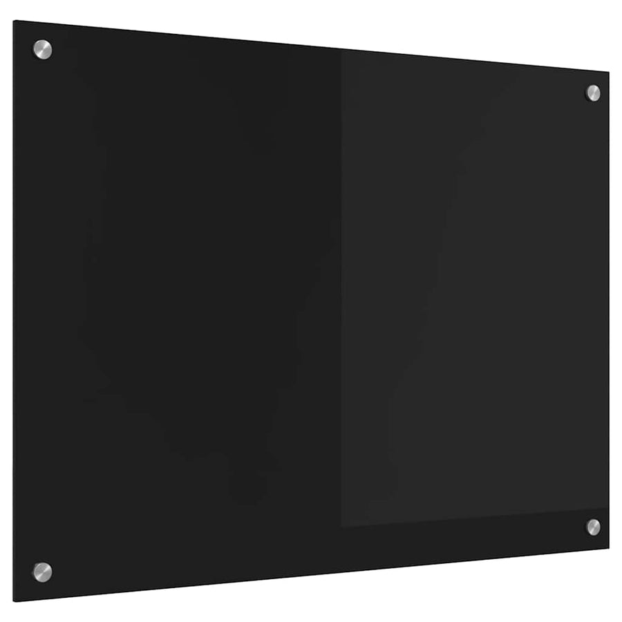 Keuken Achterwand Zwart 80 x 60 x 0.8 cm gehard glas