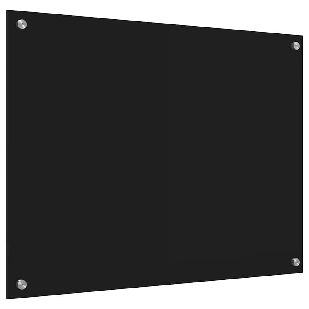 Keuken Achterwand Zwart 80 x 60 x 0.8 cm gehard glas