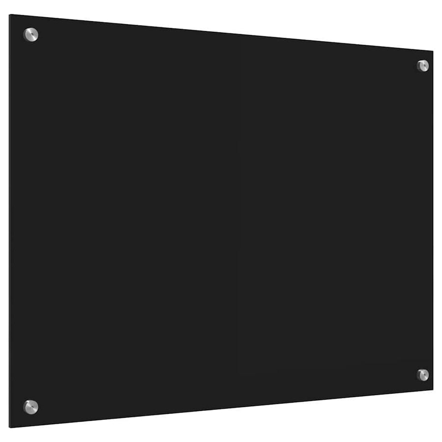 Keuken Achterwand Zwart 80 x 60 x 0.8 cm gehard glas
