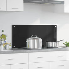 Keuken Achterwand Zwart 90 x 40 x 0,8 cm gehard glas