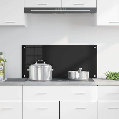 Keuken Achterwand Zwart 90 x 40 x 0,8 cm gehard glas