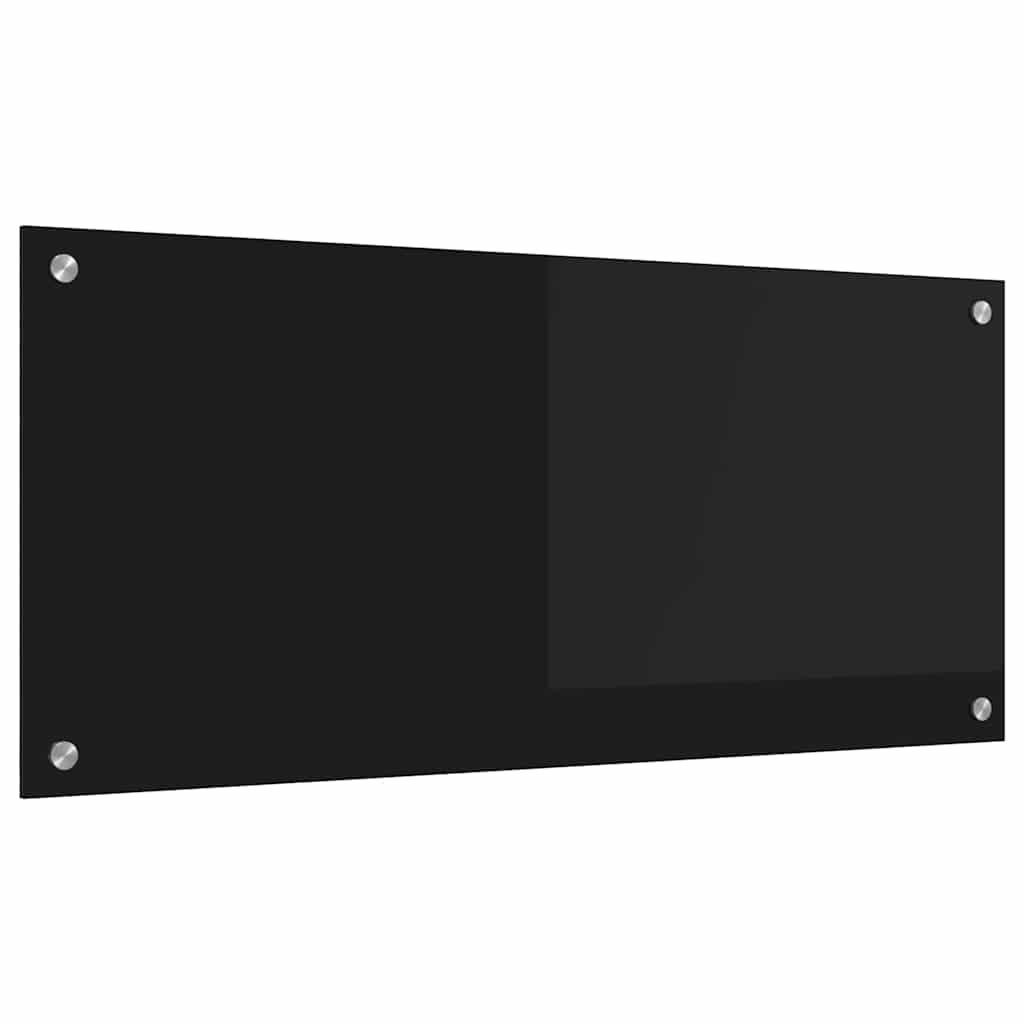 Keuken Achterwand Zwart 90 x 40 x 0,8 cm gehard glas
