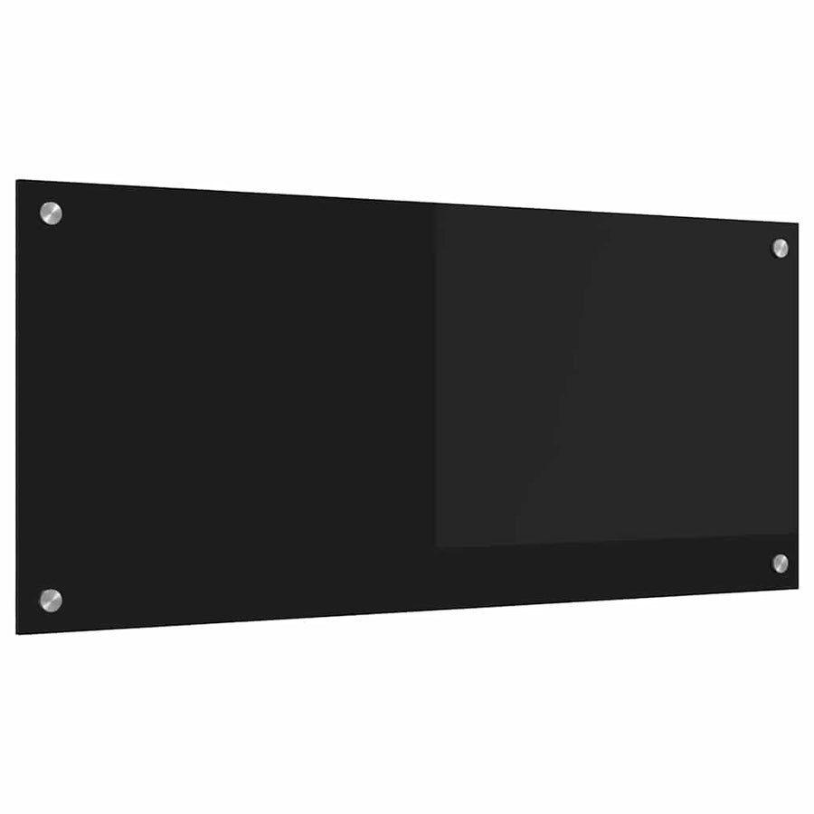 Keuken Achterwand Zwart 90 x 40 x 0,8 cm gehard glas