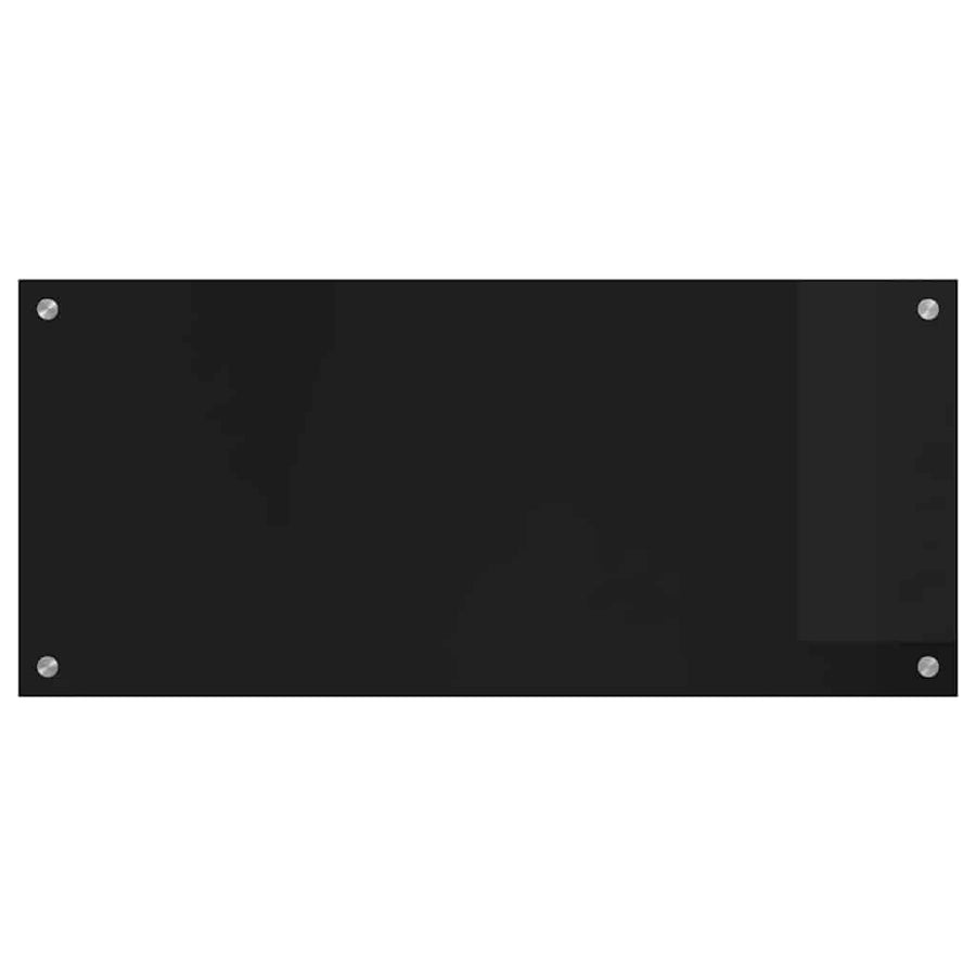 Keuken Achterwand Zwart 90 x 40 x 0,8 cm gehard glas