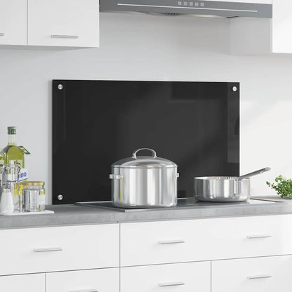 Keuken Achterwand Zwart 90 x 50 x 0.8 cm gehard glas