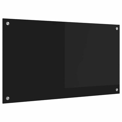 Keuken Achterwand Zwart 90 x 50 x 0.8 cm gehard glas