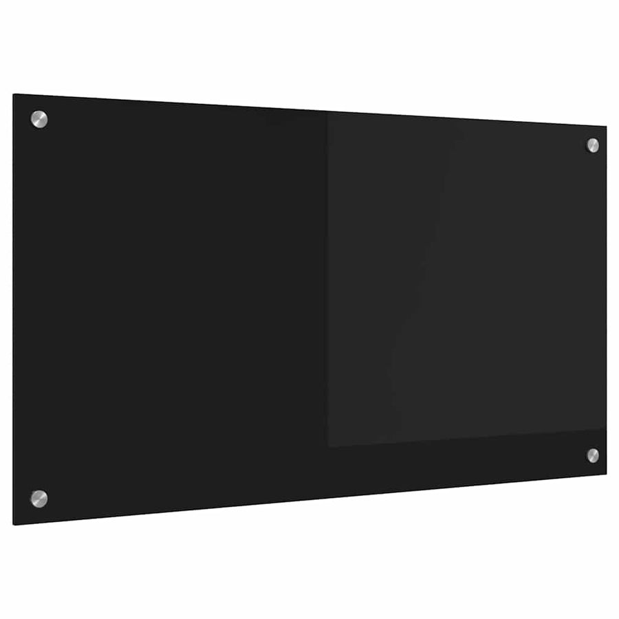 Keuken Achterwand Zwart 90 x 50 x 0.8 cm gehard glas