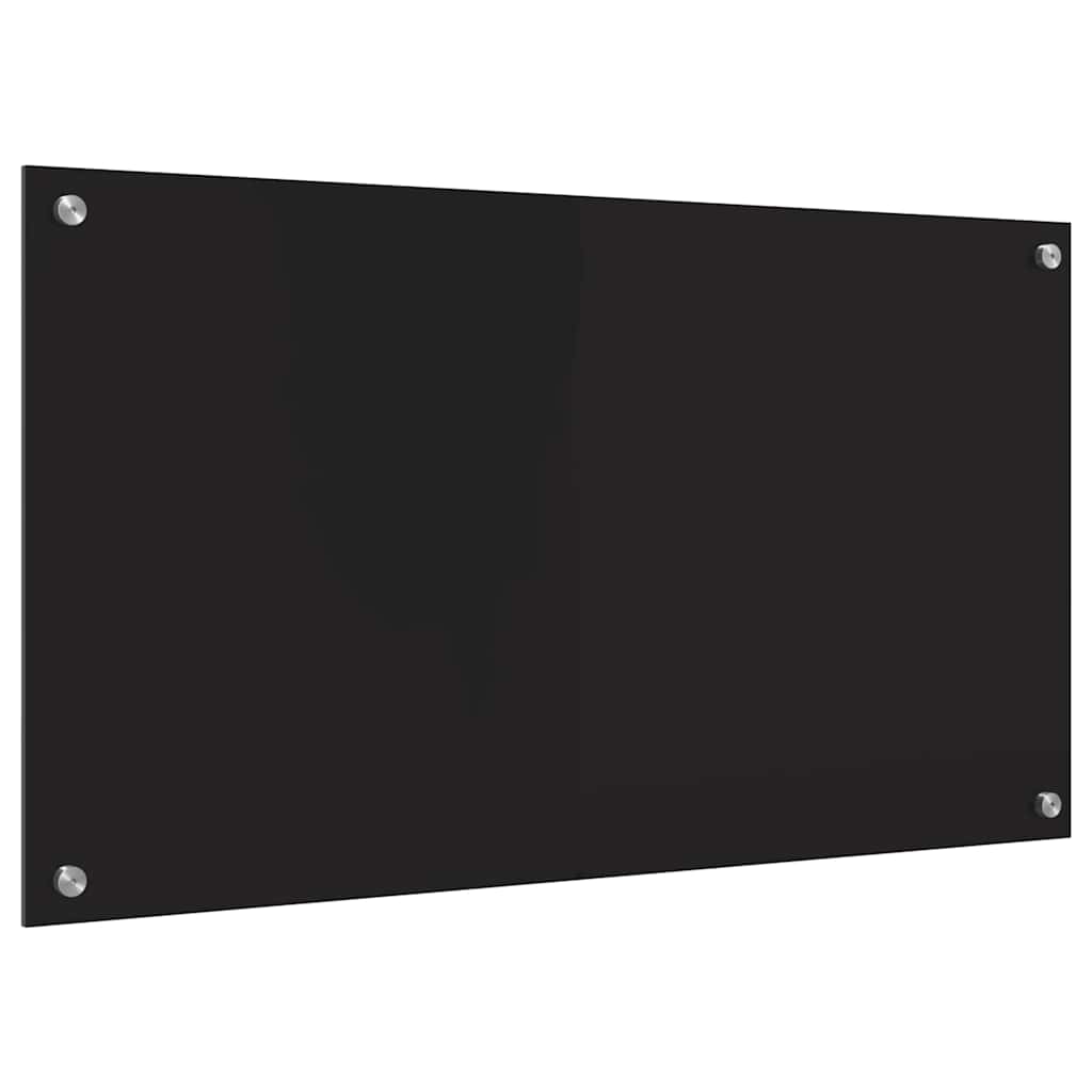 Keuken Achterwand Zwart 90 x 50 x 0.8 cm gehard glas